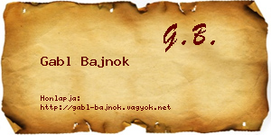 Gabl Bajnok névjegykártya